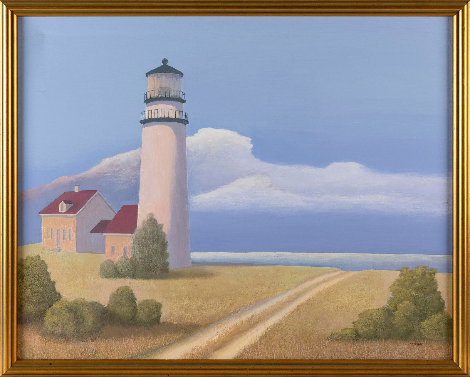 CAPE COD SCHOOL (Contemporary,), Cape Cod Light., Oil on canvas, 24" x 30". Framed 27" x 32". (1 of 1)