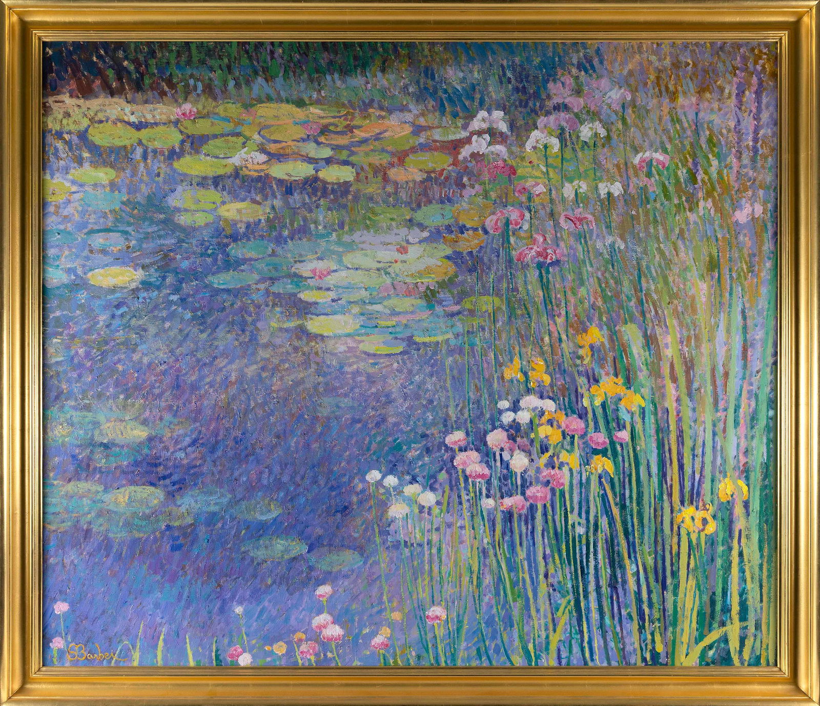 SAM (SAMIR) BARBER (Massachusetts/Italy, 1943-), Lilies in an artist's garden., Oil on canvas, 48" x (1 of 1)