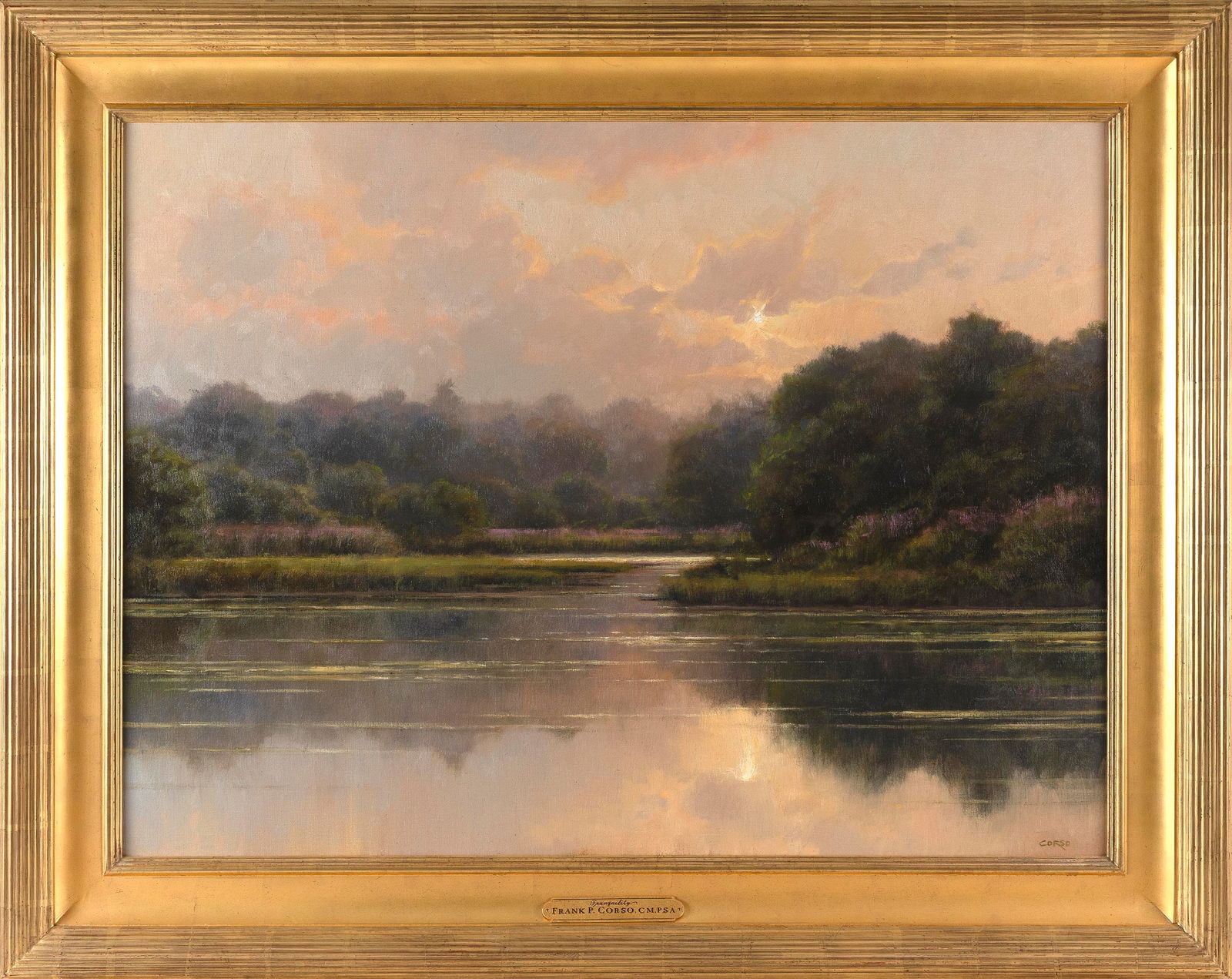 FRANK P. CORSO (Massachusetts/New York, 1952-), "Tranquility"., Oil on canvas, 30" x 40". Framed 39" (1 of 1)