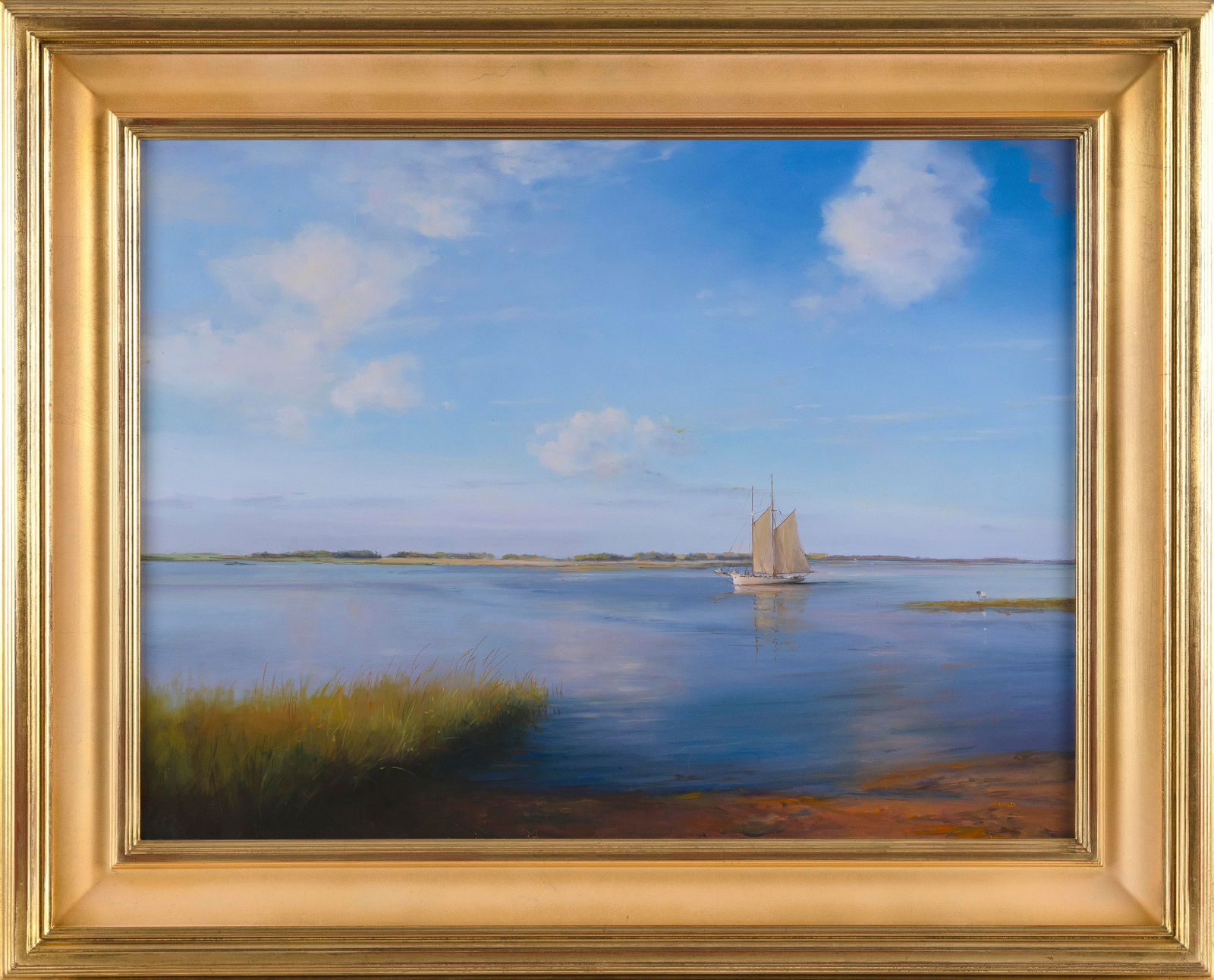 ARNOLD J. DESMARAIS (Massachusetts, 1952-), "Journey Calls"., Oil on panel, 18" x 24". Framed 24" x (1 of 2)