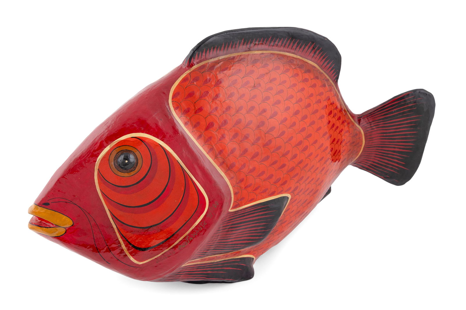 SERGIO BUSTAMANTE (New Mexico/Mexico/Holland, 1949-), "Pez Densil"., Papier-m?ch?, height 16.5".: SERGIO BUSTAMANTENew Mexico/Mexico/Holland, 1949-"Pez Densil". Signed and numbered "Sergio Bustamante 41/100". Includes a signed authenticity certificate on the artist's letterhead.Papier-m?ch?, heigh