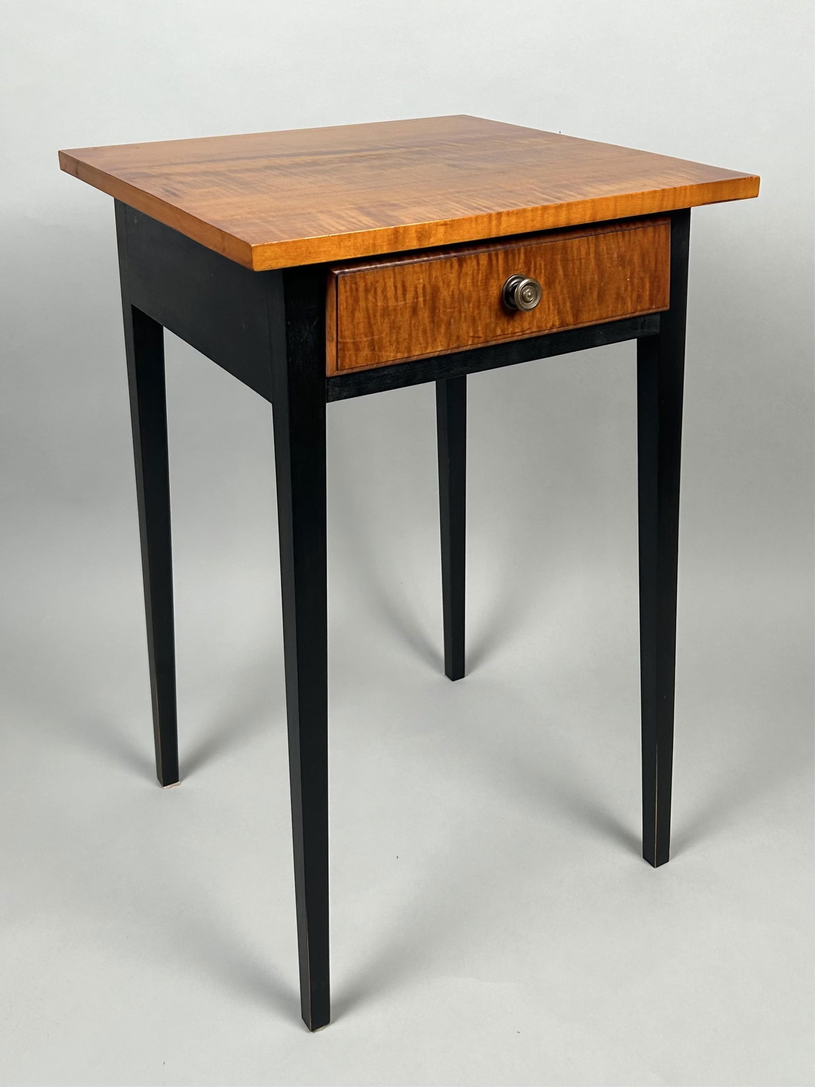 ELDRED WHEELER ONE-DRAWER STAND Massachusetts, 20th Century Height 27.5". Width 17". Depth 17". (1 of 3)