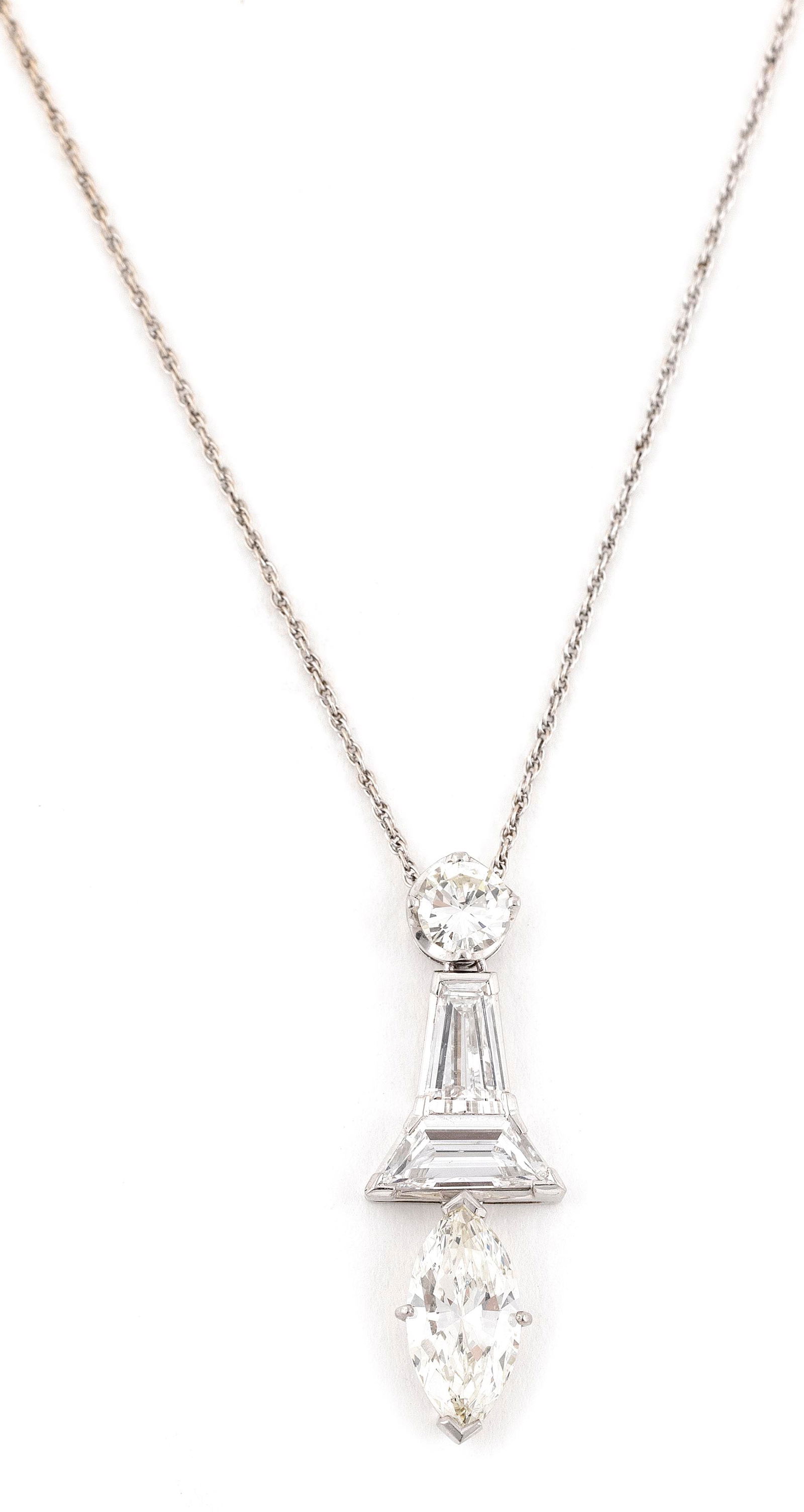 PLATINUM AND DIAMOND PENDANT ON CHAIN Approx. 2.95 total dwt. (1 of 1)