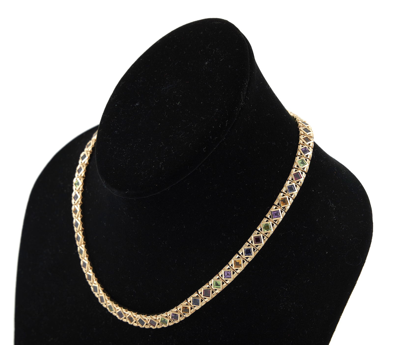 14K YELLOW GOLD MULTI-STONE NECKLACE Approx. 17.61 total dwt. (1 of 1)