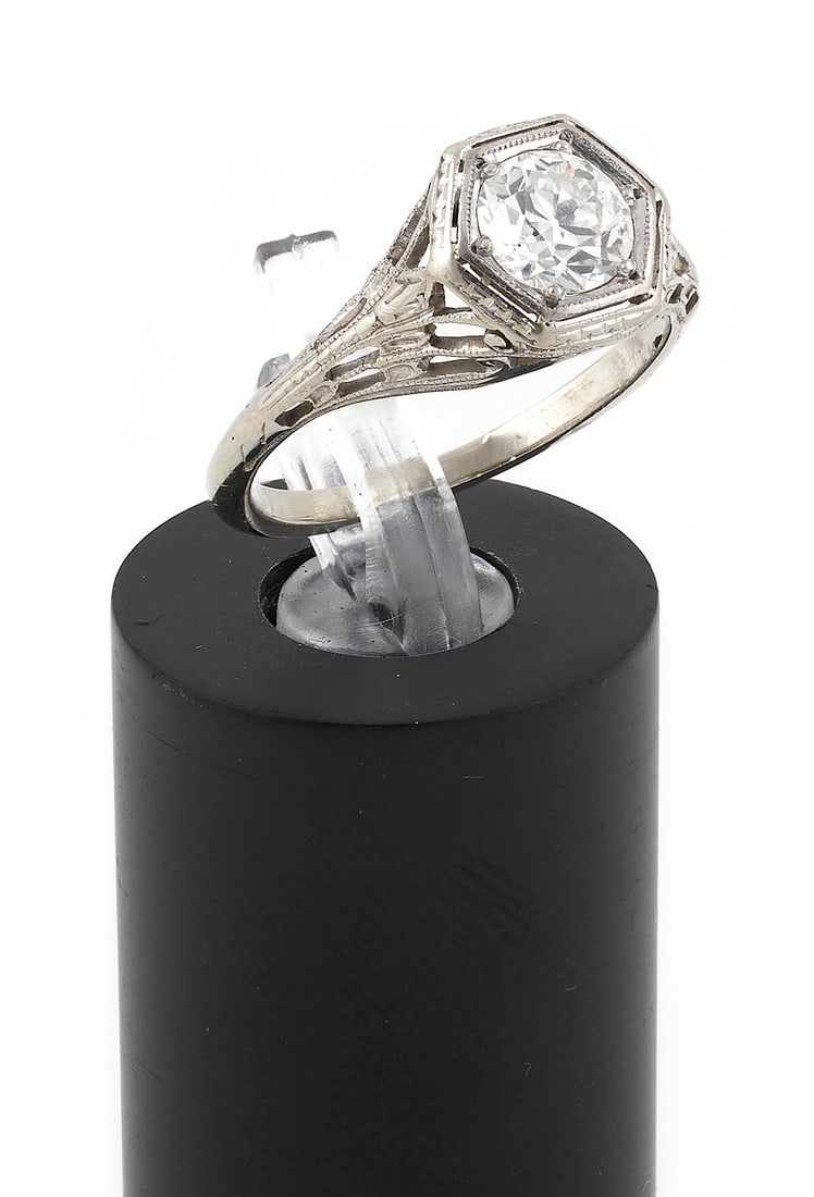 14KT WHITE GOLD AND DIAMOND SOLITAIRE RING Approx. 1.60 total dwt. (1 of 1)