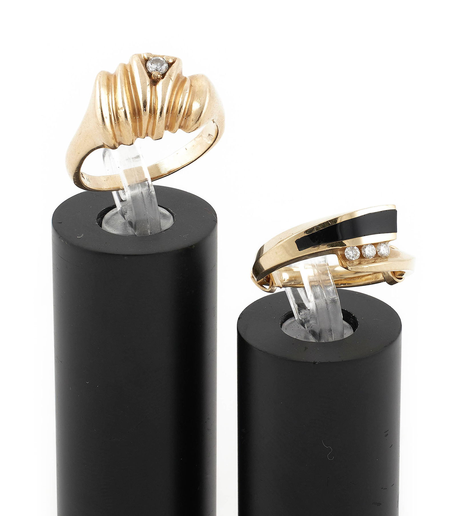 TWO 14KT YELLOW GOLD AND DIAMOND RINGS Approx. 5.98 total dwt. (1 of 1)