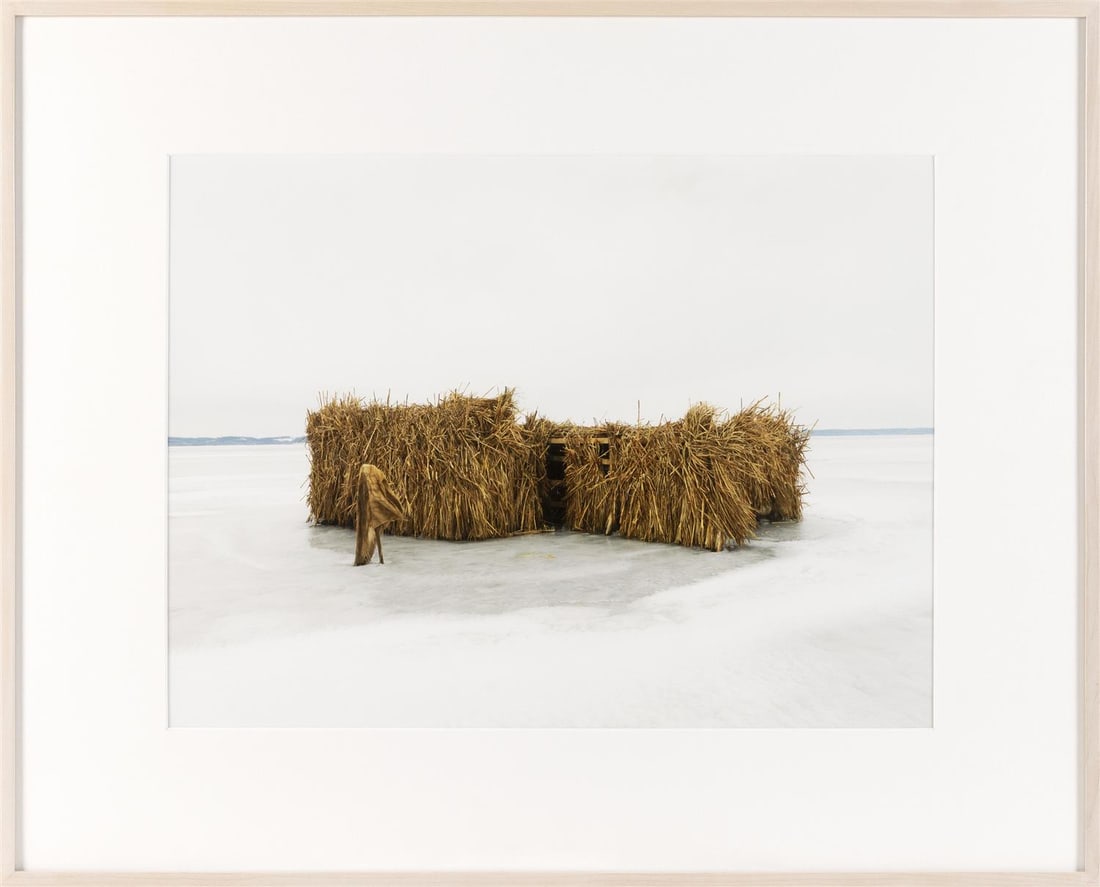 DAVE JORDANO (America, 1948-), "Duck Blind #12"., Inkjet print, 16" x 21.25" sight. Framed 24.75" x: DAVE JORDANOAmerica, 1948-"Duck Blind #12". Identified on label verso for Clark Gallery, Lincoln, Massachusetts.Inkjet print, 16" x 21.25" sight. Framed 24.75" x 30.75".