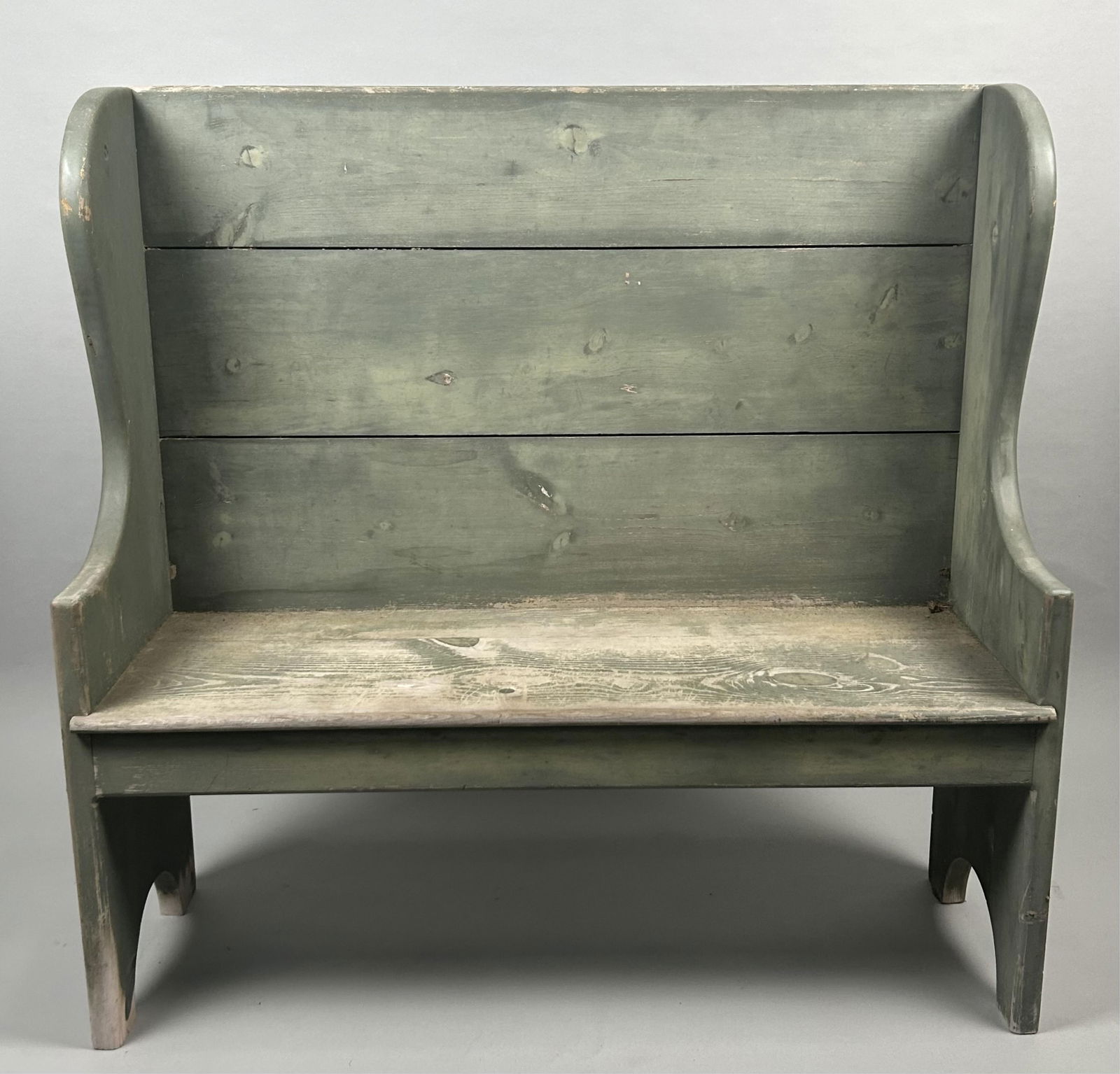 FARMER'S PORCH BENCH Late 20th Century Height 47.5". Length 48". Depth 17". (1 of 3)