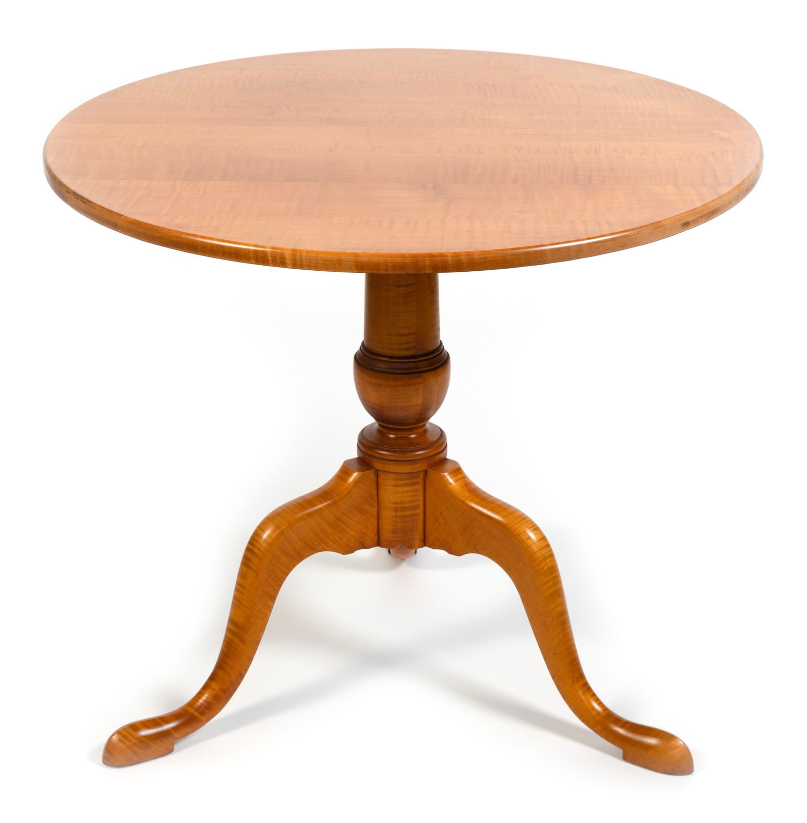 CUSTOM-MADE QUEEN ANNE-STYLE TABLE Contemporary Height 30". Diameter 33". (1 of 3)