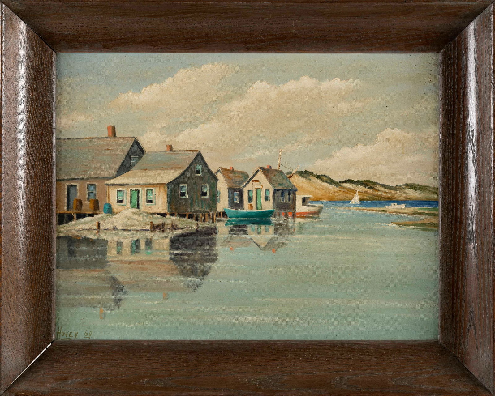 RONALD HOVEY JONES (Maine/Massachusetts, 1932-2022), "The Old Oyster Shacks Wellfleet, Cape Cod (1 of 2)