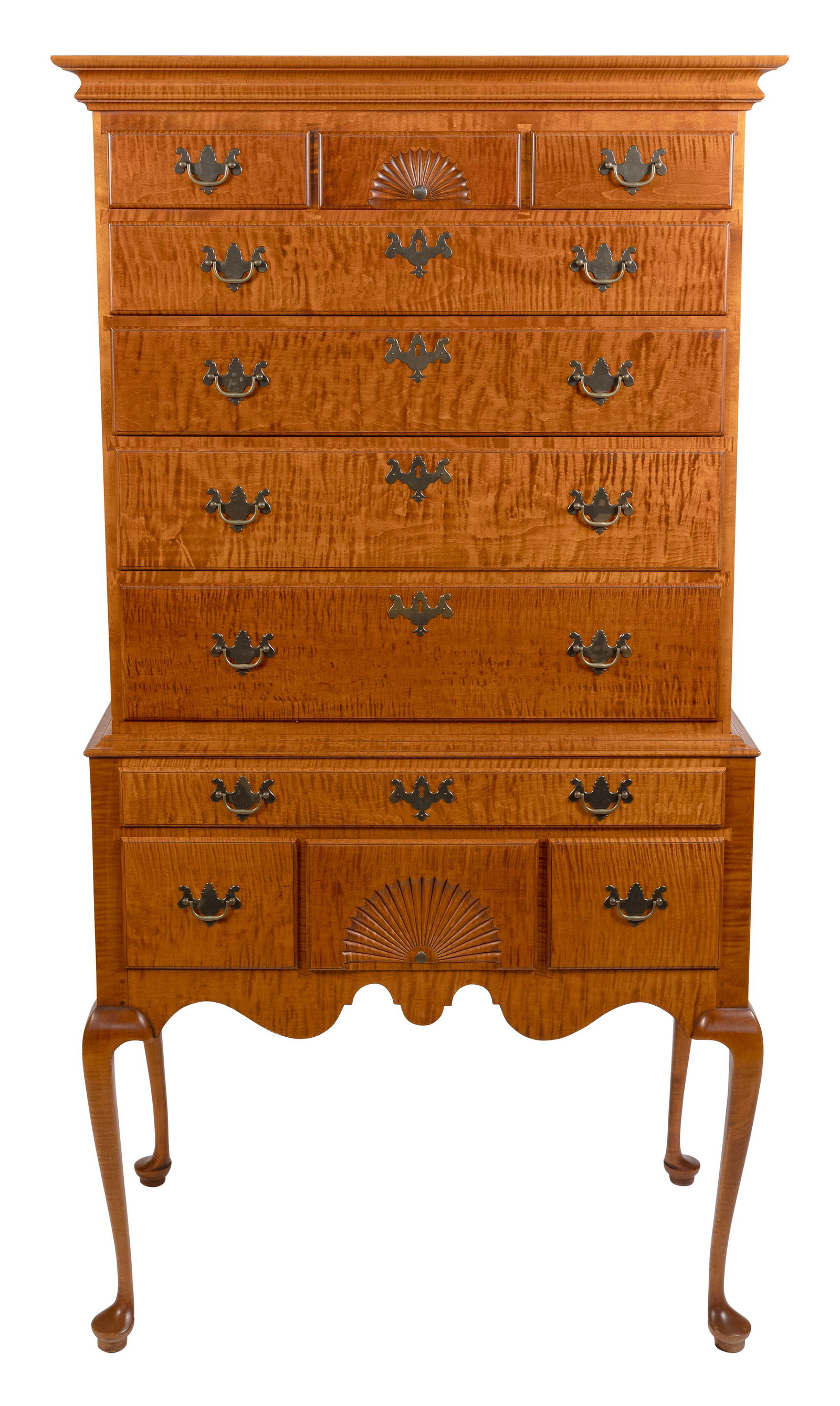 ELDRED WHEELER QUEEN ANNE-STYLE HIGHBOY Massachusetts, 20th Century Height 71". Width 36". Depth (1 of 3)