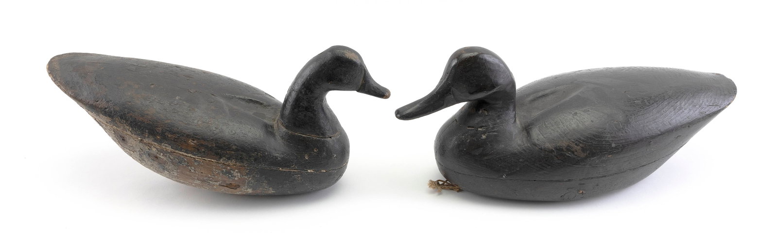 TWO NEW JERSEY DECOYS Early 20th Century Lengths 16" and 18".: TWO NEW JERSEY DECOYS Early 20th Century A Joseph King black duck and a brant. Lengths 16" and 18".