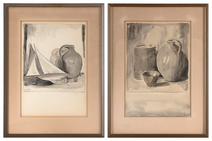 VERNON B. SMITH (Massachusetts, 1894-1969), Two still lifes:, Watercolors on paper, 13.5" x 9.25"
