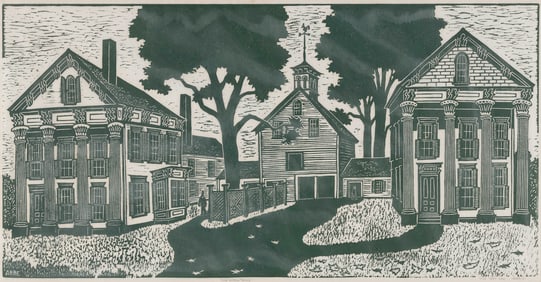 WILLIAM PARKER ABBE (New York/Massachusetts, 1916-1983), "The Dutton Twins", 1961., Linoleum cut,