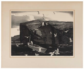 STOW WENGENROTH (New York/Massachusetts, 1906-1978), "Deep Water", 1941., Lithograph, 12.25" x