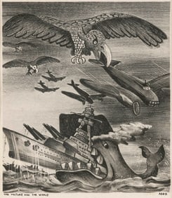 WILLIAM PARKER ABBE (New York/Massachusetts, 1916-1983), "The Vulture and the Whale"., Lithograph,