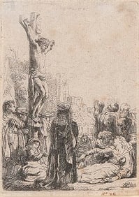 REMBRANDT VAN RIJN (Holland/The Netherlands, 1606-1669), "The Crucifixion": The Small Plate, 1635.,