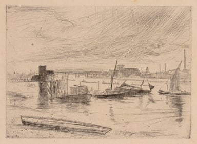 JAMES ABBOTT MCNEILL WHISTLER (Massachusetts/England/France, 1834-1903), "Battersea Dawn (Cadogan