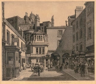 STANLEY ROY BADMIN (United Kingdom, 1906-1989), "Mill St. W. 1", 1932., Etching, 5.75" x 6.75".