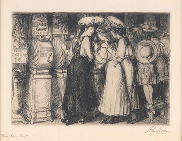 JOHN FRENCH SLOAN (New York/New Mexico/New Hampshire, 1871-1951), "Fun, One Cent", 1905., Etching,
