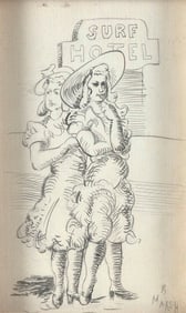 REGINALD MARSH (New York/Vermont, 1898-1954), Study for "Frozen Custard", 1939., Pen and ink over