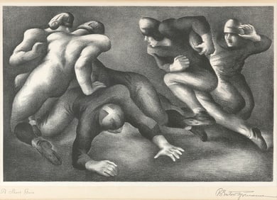 BENTON MURDOCH SPRUANCE (Pennsylvania, 1904-1967), "A Short Gain", 1936., Lithograph, 9.25" x