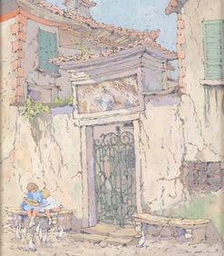 ELEANOR PARKE CUSTIS (Washington, D.C./Massachusetts, 1897-1983), "The Gateway"., Gouache on paper,