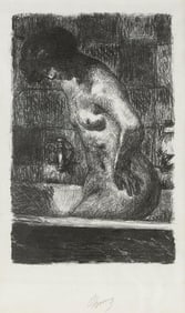 PIERRE BONNARD (France, 1867-1947), "Femme debout dans sa baignoire", 1925., Lithograph, 11.75" x