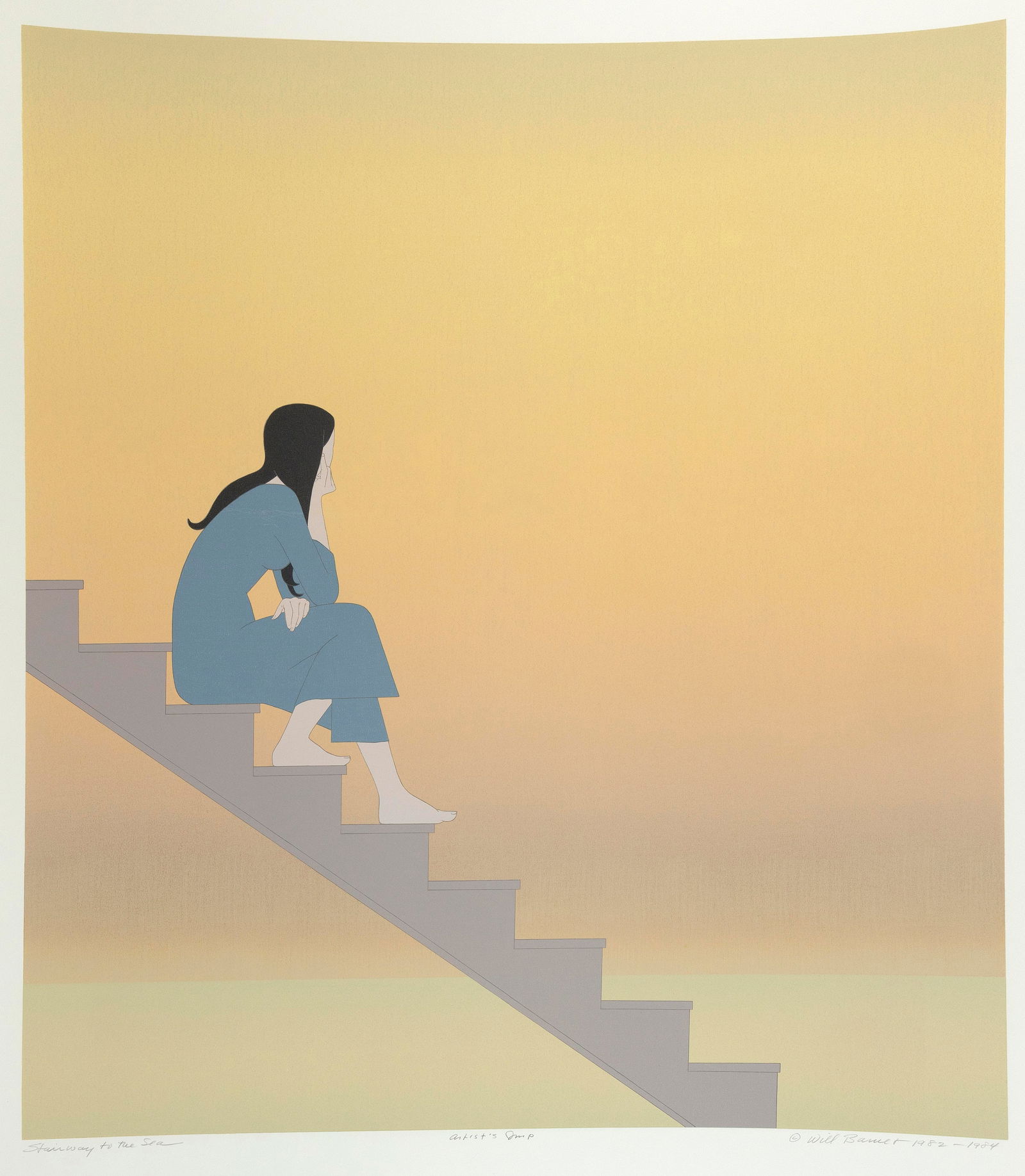 WILL BARNET (Massachusetts/New York, 1911-2012), "Stairway to the Sea", 1982-84., Color lithograph,: WILL BARNETMassachusetts/New York, 1911-2012"Stairway to the Sea", 1982-84. Published by Styria Studios, New York. An artist's proof, aside from the edition of 250. Signed, titled, dated and inscribed
