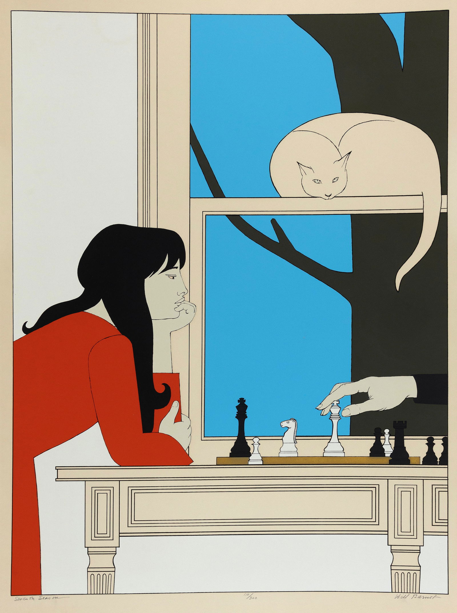 WILL BARNET (Massachusetts/New York, 1911-2012), "Seventh Season", 1975., Color screenprint, 36" x: WILL BARNETMassachusetts/New York, 1911-2012"Seventh Season", 1975. Published by the artist. Printed by Fine Creations, Inc., New York. Edition of 300. Signed, titled and numbered 110/300 in pencil lo