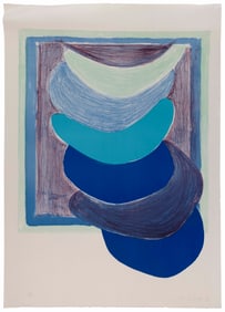 SIR TERRY FROST (England, 1915-2003), Blue Suspended Form, 1970., Color lithograph on BFK Rives