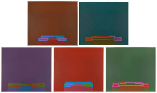 ROBYN DENNY (California/United Kingdom, 1930-2014), Five of the ten prints from The Light of the: ROBYN DENNYCalifornia/United Kingdom, 1930-2014Five of the ten prints from The Light of the World suite, 1970. Published by Gallery Bernhard Jacobson, London. Printed by Kelpra Studio, London. Each si