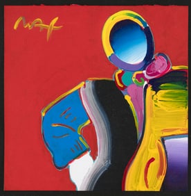 PETER MAX (New York/Germany, 1937-), "Retro: Degaman #17"., Mixed media on paper, 11" x 11". Framed