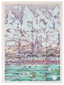 RISABURO KIMURA (Japan/New York, 1924-2014), "Geneva", 1973., Color lithograph with silkscreen on