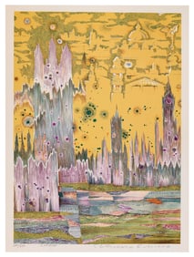 RISABURO KIMURA (Japan/New York, 1924-2014), "London", 1973., Color lithograph with silkscreen on