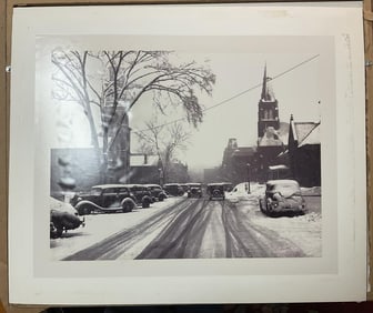 MARION POST WOLCOTT (California/New York/New Jersey, 1910-1990), "Main Street Blizzard", 1940.,