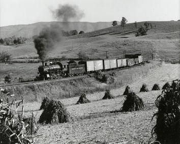 O. WINSTON (OGLE) LINK (New York/Virginia, 1914-2001), "Train 202 Northbound Passes Keller's Field,