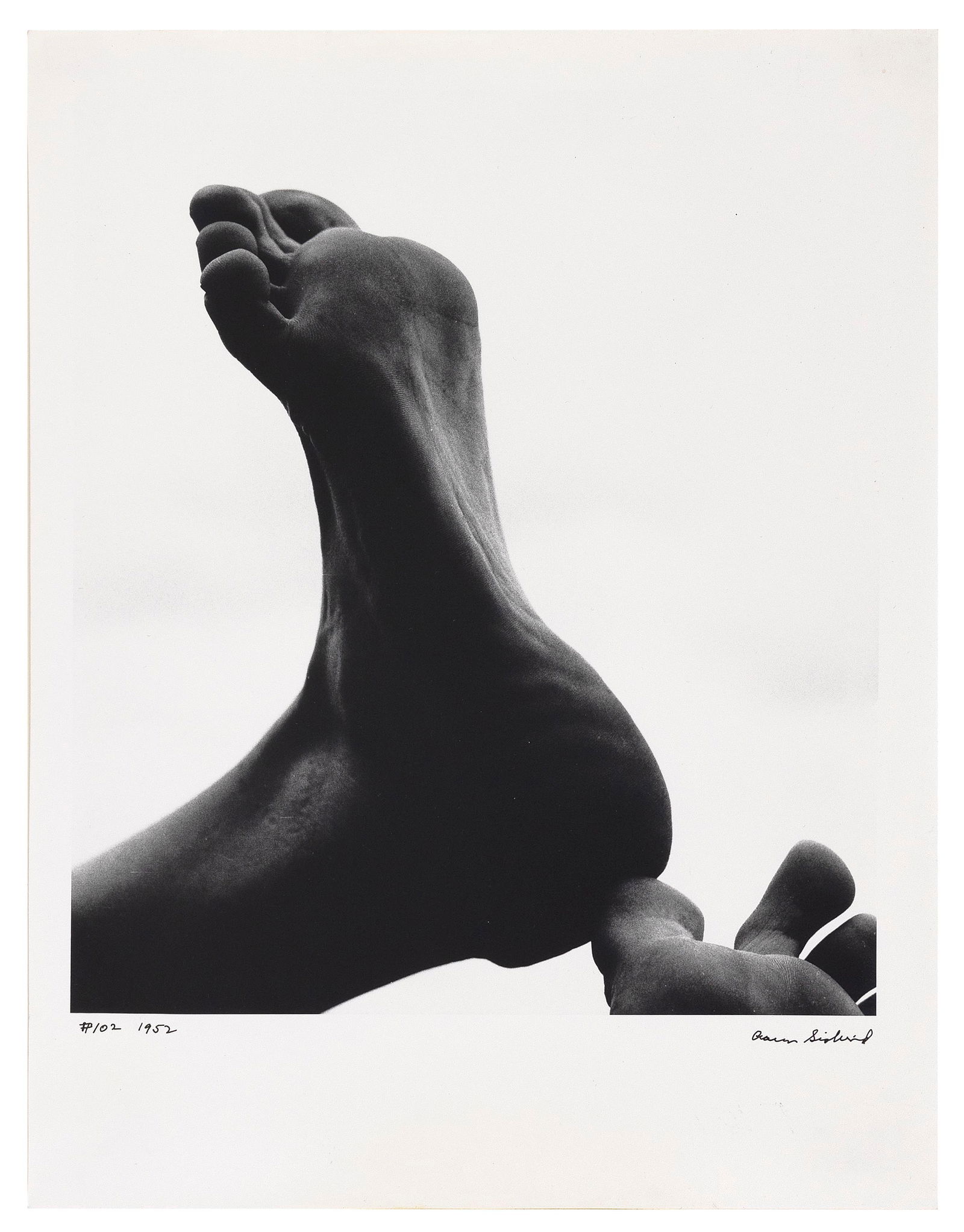 AARON SISKIND (Rhode Island/Illinois, 1903-1991), "Feet 102", 1957., Silver print, 14" x 11". Matted (1 of 1)