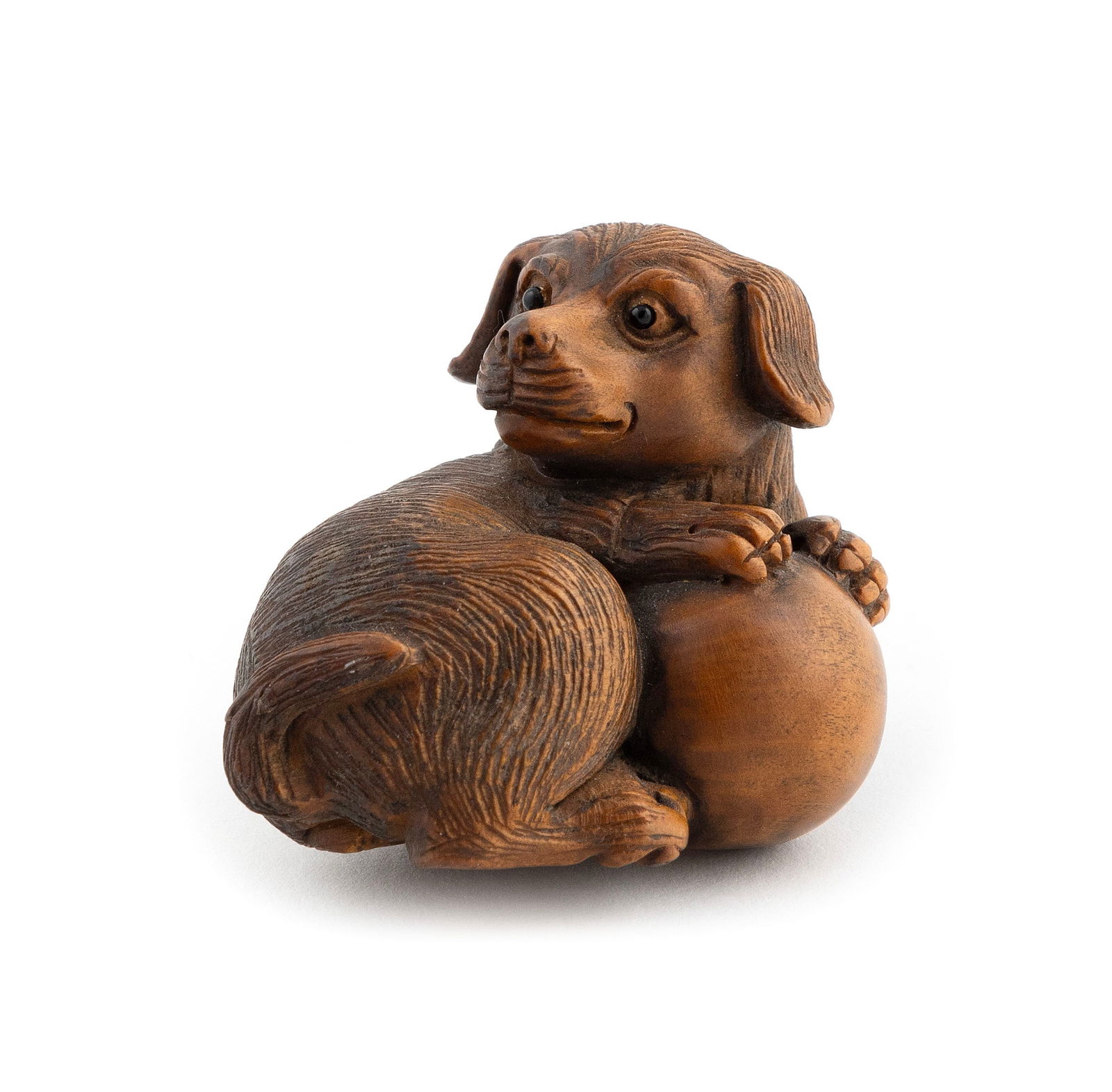 JAPANESE CARVED WOOD NETSUKE BY MASATSUGU 19th Century Length 2". (1 of 5)