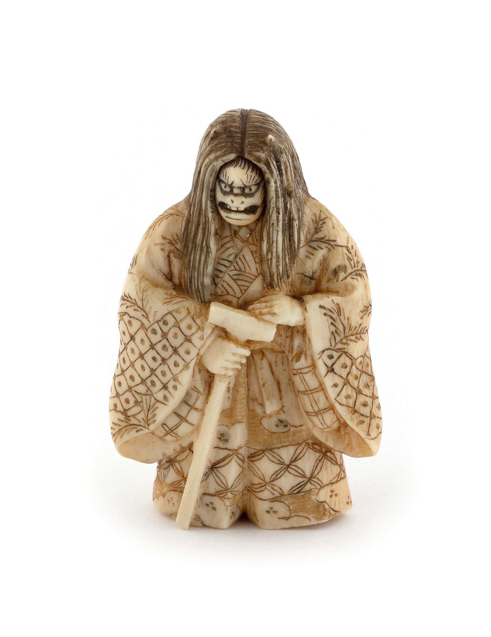 JAPANESE CARVED IVORY NETSUKE Late 19th Century Height 2". (1 of 5)