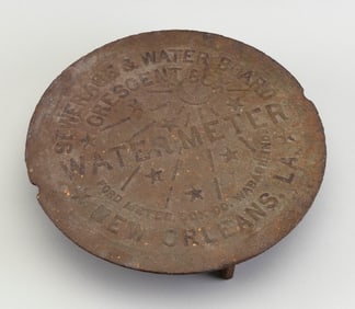 NEW ORLEANS CAST IRON WATER METER CAP Early 20th Century Diameter 12".