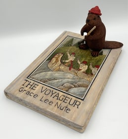 JUNE NOLL CARVING OF A BEAVER Massachusetts, Contemporary Length 15".