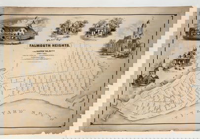 MAP "PLAN OF FALMOUTH HEIGHTS, FALMOUTH, MASS." Dated April 1, 1873 24" x 36". Unframed.