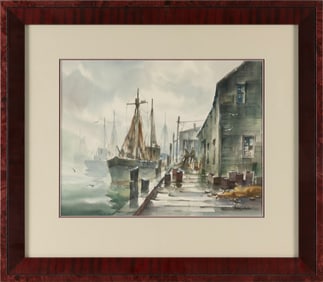 JOHN CUTHBERT HARE (Massachusetts/Florida, 1908-1978), "Early Morning Fog"., Watercolor on paper,