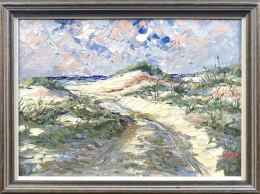 JAMES A. TOBEY (Massachusetts, 20th Century), Dunes scene., Oil on board, 10" x 14". Framed 12" x