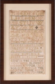 NEEDLEWORK SAMPLER, POSSIBLY BY A NANTUCKET MAKER Dated 1795 14.5" x 8" sight. Framed 19.5" x 12.5".