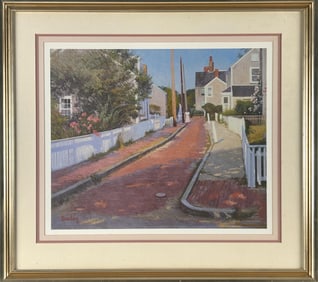 THOMAS RUSSELL DUNLAY (Massachusetts, 1951-), Martin's Lane, Nantucket., Photolithograph on paper,