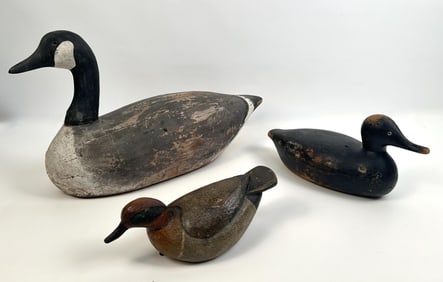 THREE DECOYS 20th Century Lengths from 11" to 24".