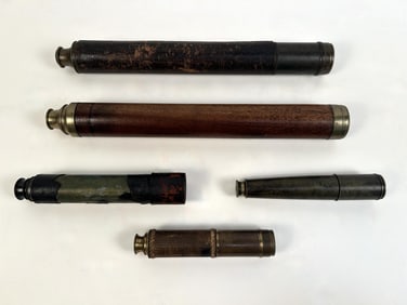 FIVE TELESCOPES 19th/20th Century Lengths to 20.5".