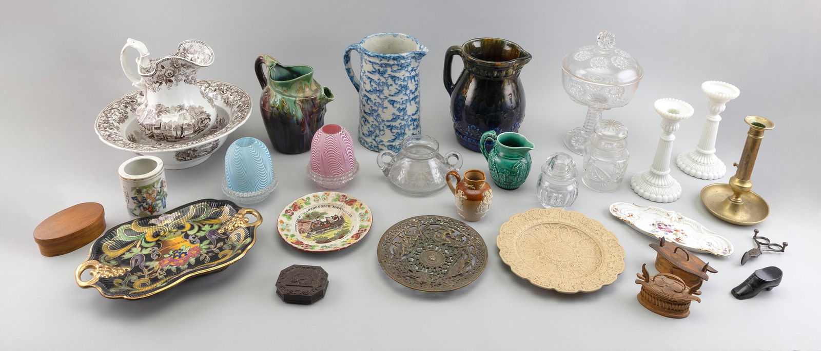 ODD LOT OF MOSTLY POTTERY AND PORCELAIN 19th/20th Century Heights from 1" to 9". (1 of 1)